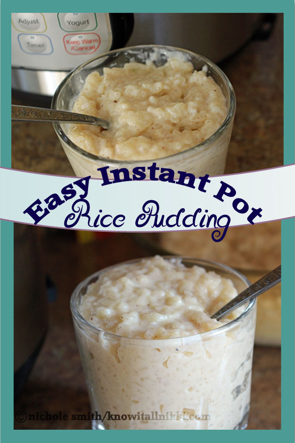 knowitallnikki easy instant pot rice pudding