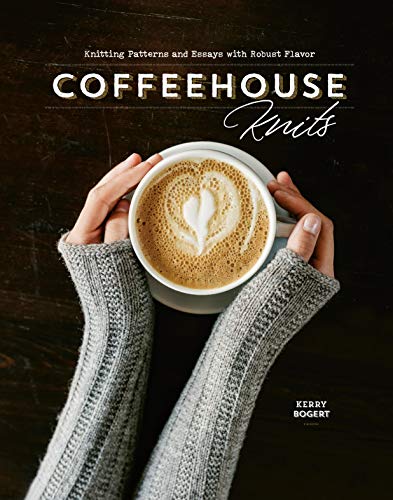 Image of a book cover hands wearing long fingerless gloves and holding a mug of coffee