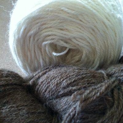 close up image of white and gray yarn on neutral background